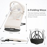 Topika 0-18 Month Baby Bouncer & Rocker Chair with Plush Toys, Portable