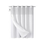 Topika Fabric Shower Curtain 180x200cm with Snap Liner, No Hooks Needed