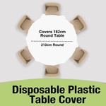 Topika Round Table Cloth - 12 Piece Disposable White Tablecloths for Table