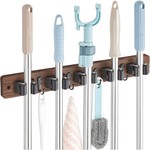 Topika - Mop and Broom Holder Wall Mount with Racks and Hooks for Storage