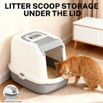 Topika Hooded Cat Litter Box with Litter Scoop, Fully Enclosed, Leak-Proof.