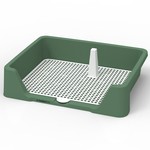 TopikaPet - Indoor Dog Toilet Large 50x39x12cm with 3-Sided Fence, Green