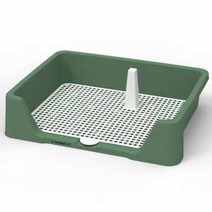 TopikaPet - Indoor Dog Toilet Large 50x39x12cm with 3-Sided Fence, Green