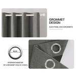 Topika - 2Pack 100% Blackout Linen Eyelet Curtains for Bedroom &Living Room