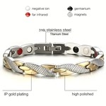 Magnetic Therapy Wellness Healing Stainless Steel Bracelet - FDJB1