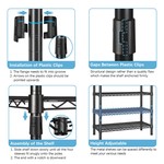 Topika Heavy-Duty Wardrobe Organiser, 4 Rods, 8 Shelves, 175 x 40 x 194 cm