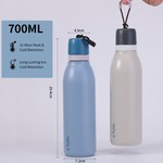 Topika Stainless Steel Water Bottle, 700ml Double Wall Insulated, LeakProof