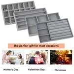Topika Jewellery Organizer, Velvet Jewelry Tray with Storage for Drawer