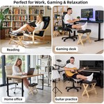 Topika - Foot Rest Under Desk, Ergonomic Wooden Office Foot Stool