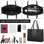 Topika Large Women's Laptop Tote Bag Handbag Crocodile Pattern PU Leather