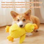TopikaPet -Durable Yellow Duck Dog Toy for Aggressive Chewers with Squeaker