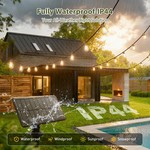 Topika - Solar Lights Outdoor String, Solar Festoon Light, Solar Cafe Light