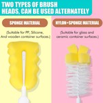 Topika Baby Bottle Brush Set, Silicone Nipple & Straw Brushes, 6 Piece