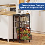 Topika Kitchen Rolling Storage Cart with 4 Drawers & Lockable Wheels