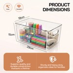 Topika 3pcs Clear Storage Bins Stackable Organizer with Handles,