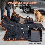 Topika Dog Car Seat Cover Hard Bottom Bone Pattern Protector