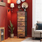 Topika - Fabric Dresser 5 Drawer Tall Dresser for Bedroom, Closet Organiser