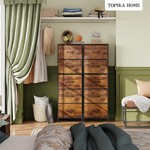 Topika - Fabric Dresser 5 Drawer Tall Dresser for Bedroom, Closet Organiser