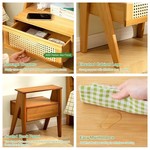 Topika Side Table Nightstand Bedside Table with Drawer, Bamboo Rattan Look