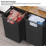 Topika 135L Laundry Sorter with Removable 2 or 3 Hampers, Rolling