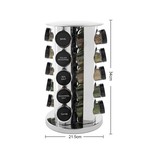 Topika - Stainless Steel Rotating Spice Rack with 20 Glass Jars & Label Set