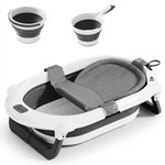 Topika Foldable Baby Bathtub, Portable Bath Kit with Net, Bucket & Scoop