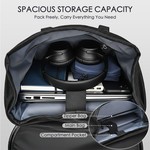 Topika 15.6" Laptop Backpack Water-Resistant Rolltop Travel Bag - Black