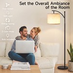 Topika - Modern Floor Lamp With Adjustable Height And Three-Colour LED Bulb