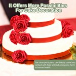Topika - 25-Piece Artificial Foam Roses with Stems, Red Fake Flower Bouquet