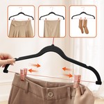 TopikaHome - 20/10Pack Velvet Clothes Hangers with Clips,Non-Slip,360 Hook