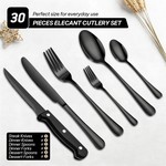 Topika Kitchen Cutlery Set 30pcs Knives and Fork Set with Steak Knife