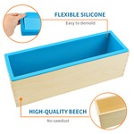 Topika - 7 In 1 Soap Box Kit, Silicone Wooden Soap Molds, Soap Loaf Mould