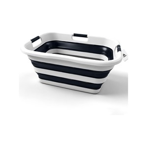 Topika Collapsible Laundry Basket & Washing Tub, 45L Foldable Basin blue