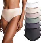 Lekkon Women Underwear High-Waist Brief Lady Panties Seamless 3/6 Pack