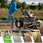 Topika Foldable Dog & Cat Stroller, Shock Absorbing 3-in-1 Pet Carrier
