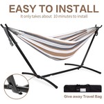 Topika - Double Hammock with Steel Stand, Heavy Duty, 204kg Capacity
