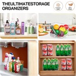 Topika 3pcs Clear Storage Bins Stackable Organizer with Handles,
