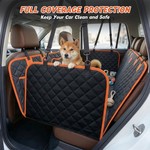 Topika Dog Car Seat Cover Hard Bottom Bone Pattern Protector