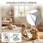 Topika Adhesive Mirror For DIY Wall Acrylic Mirror Sheet 4Pcs(30x40CM Each)