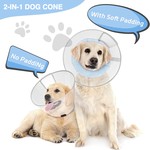 Topika Recovery Cone Dog Collar, Cone for Dogs, Inflatable Alternative blue