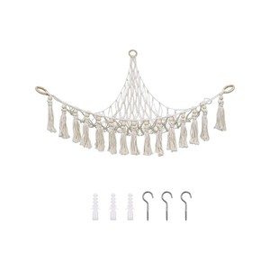 Handmade Hammock for Stuffed Animals& Plush Toy Storage, Boho Macrame Style