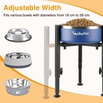 Topika Adjustable Dog Bowls w/ Stand, Metal Elevated Holder Feeder for Dog