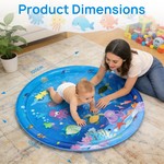 Topika Inflatable Tummy Time Water Mat Baby & Ocean Pattern, 100cm