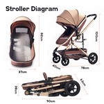 Topika Baby Stroller 2-in-1 Foldable Baby Pram for Kids 0-36 Monthes