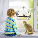 Topika Window Bird Feeder with 5 Strong Suction Cups, Clear Acrylic