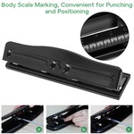 Topika - Adjustable 4 Hole Puncher for Binder Ring Album Paper, 10 Sheet