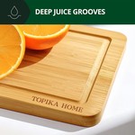 Topika - Bamboo Kitchen Cutting Boards Set, 3 Piece Wooden Chopping Boards