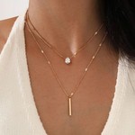 2pcs/Set Droplet Gold Titanium Steel Necklace for Women -Gift Ready