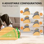 Topika- Adjustable Office Footrest, Ergonomic Bamboo Foot Rest With Cushion