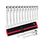 Topika - 14 Pieces Flexible Ratchet Wrench Set 6-19mm, Metric Gear Spanner Kit